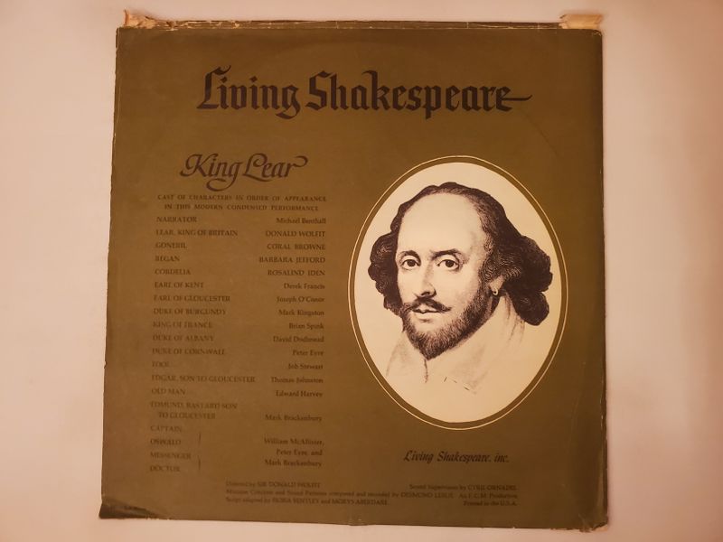 William Shakespeare King Lear (Living Shakespeare) vinyl record